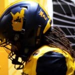WVU Football safety Aubrey Burks walks into the locker room before the Duke's Mayo Bowl on Dec. 27, 2023 at Bank of America Stadium in Charlotte, N.C. (Mitchell Northam / WV Sports Now)
