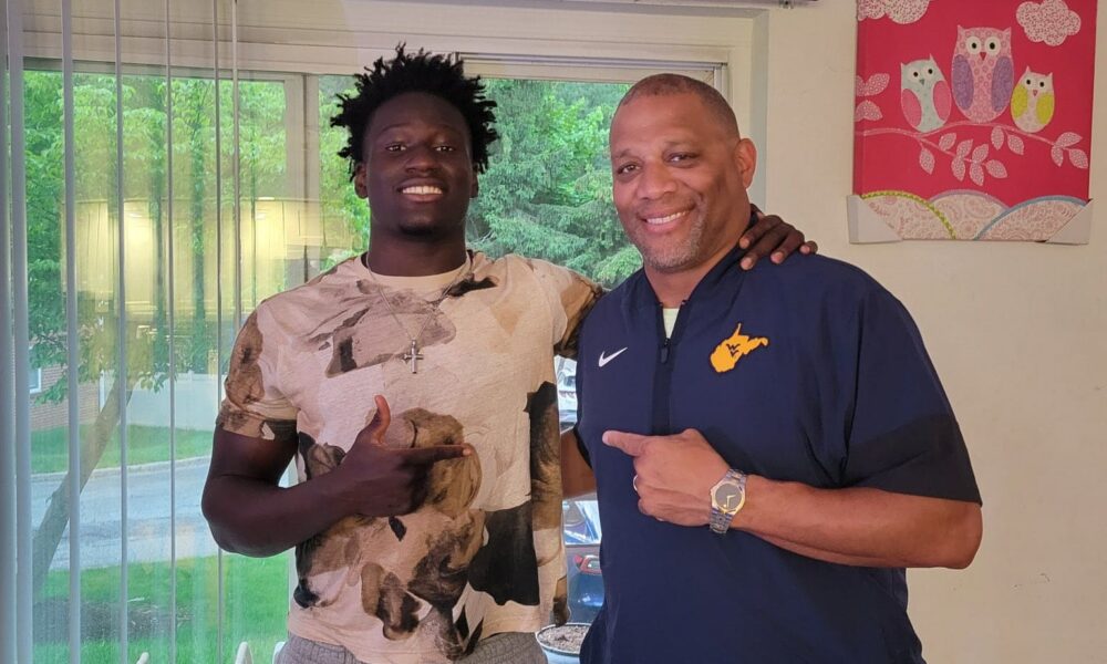 WVU Football DL coach William Green and Sammy Dantonka
