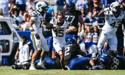 WVU Football LB Ben Cutter After Fumble to Beat TCU