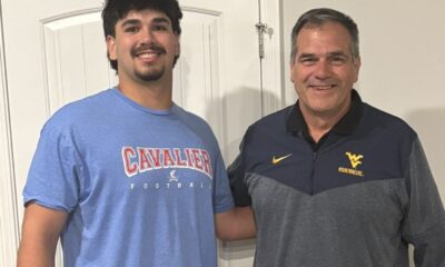 WVU Football OL recruit Austin Hoane with Jack Bicknell