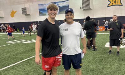 WVU Football OL recruit Luke Braham at indoor facility