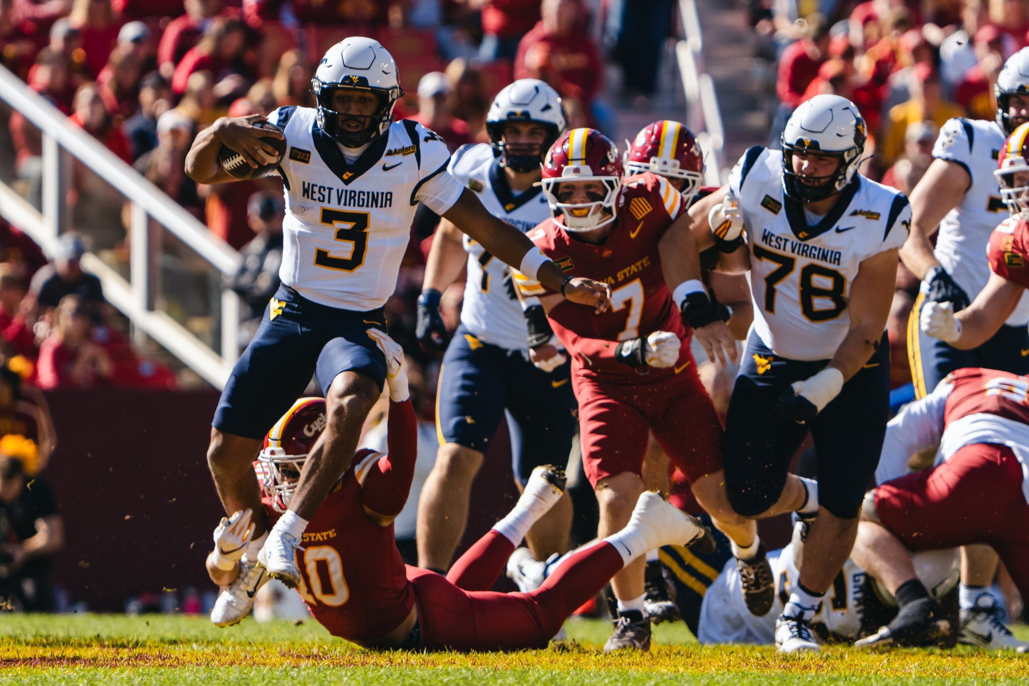 WVU Football QB Michael Hawkins against Iowa State