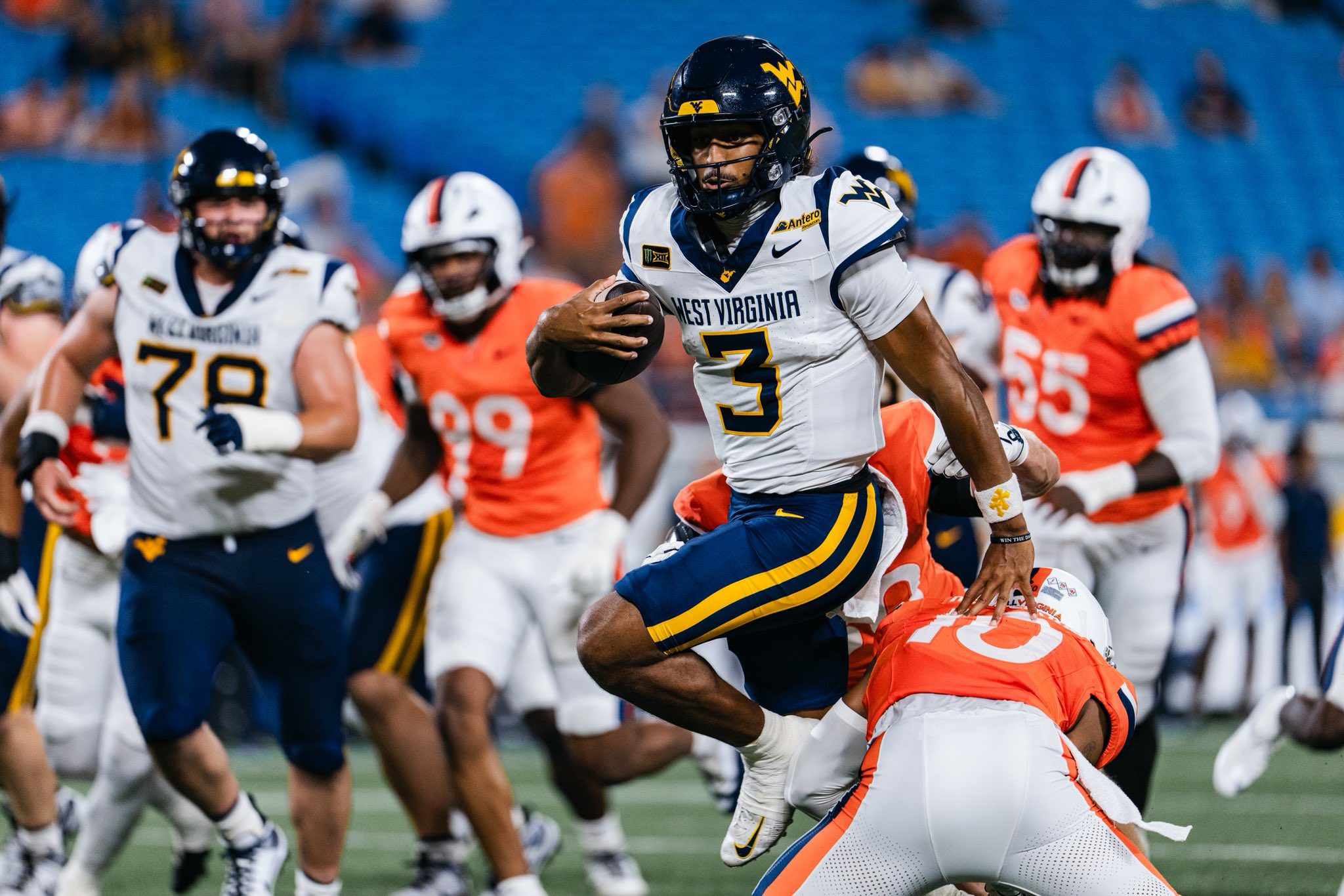 WVU Football QB Michael Hawkins running against Virginia