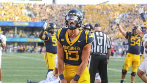 WVU Football QB Scotty Fox after touchdown against Pitt