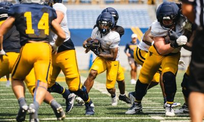 WVU Football RB Cam Cook in scrimmage