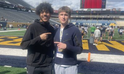 WVU Football TE Jacob Barrick and Rocco Griguoli