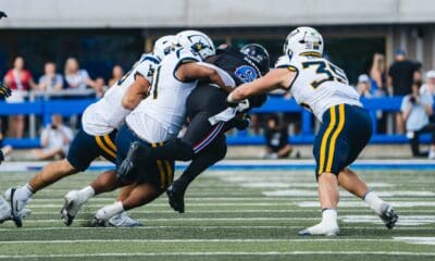WVU Football making tackle at Kansas