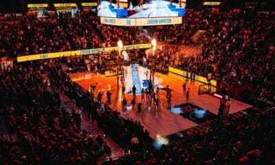 WVU Women's Basketball Intro at Hope Coliseum for Jordan Harrison stock