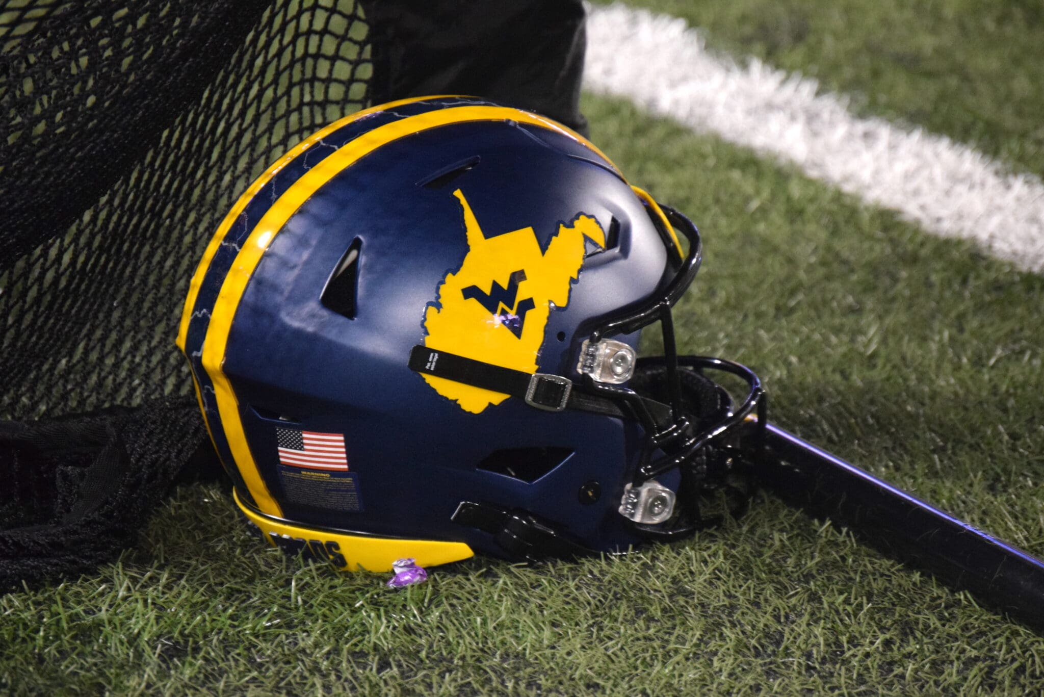 WVU Football blue helmet stock