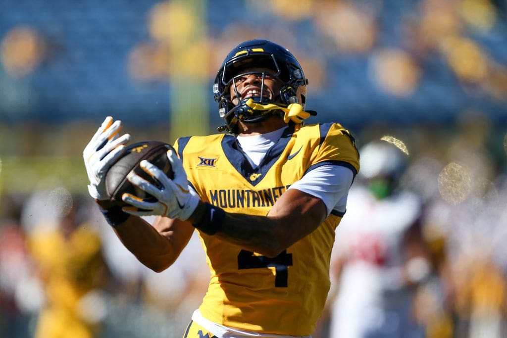 WVU Football WR Cam Vaughn catches a touchdown against RMU
